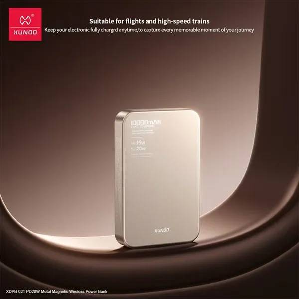 XUNDD XDPB-0021 10,000mAh Slim Magnetic Wireless Power Bank Metal Design