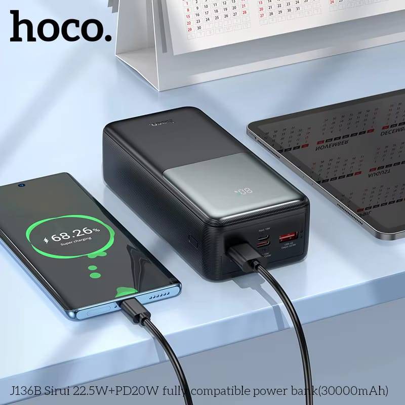 HOCO J136B 30000mAh 22.5W Fast Charging Power Bank