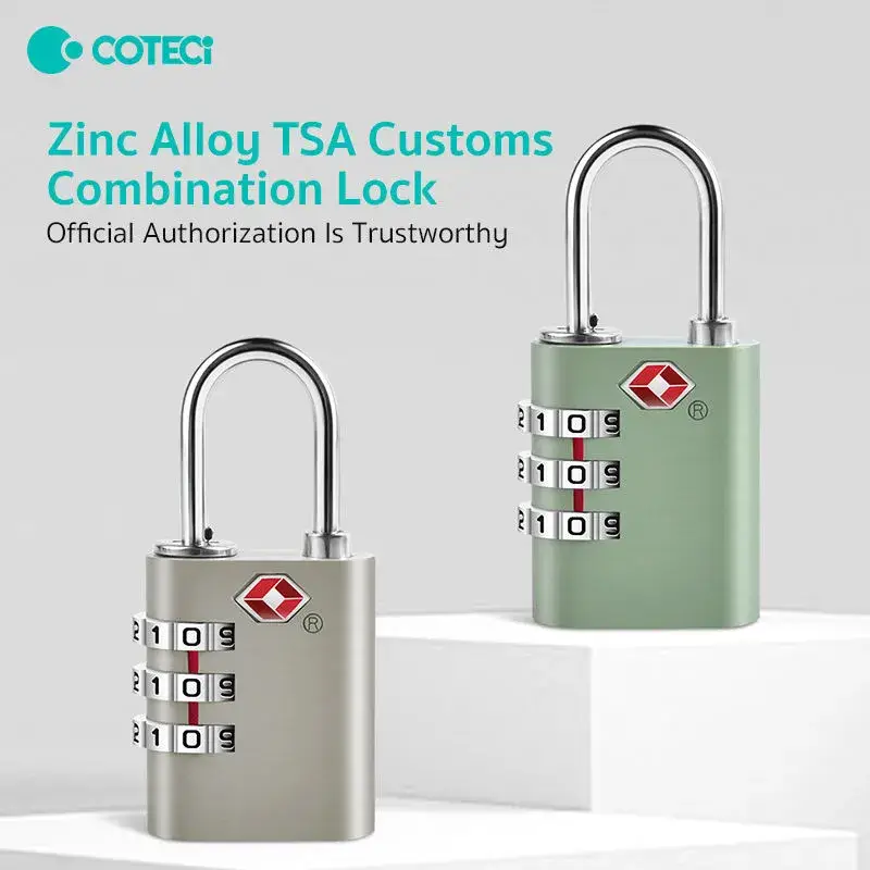 COTESI TR-001 Zinc Alloy TSA 3-Digit Combination Lock for Luggage