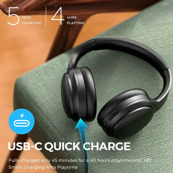 SoundPEATS A6 Hybrid Active Noise Cancelling Over-Ear Headphones