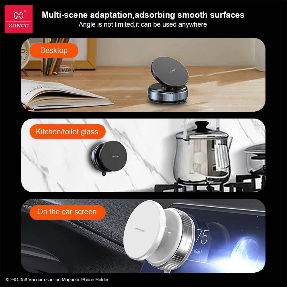 XUNDD XDHO-056 Vacuum Suction Magnetic Phone Holder Secure & Adjustable Mount