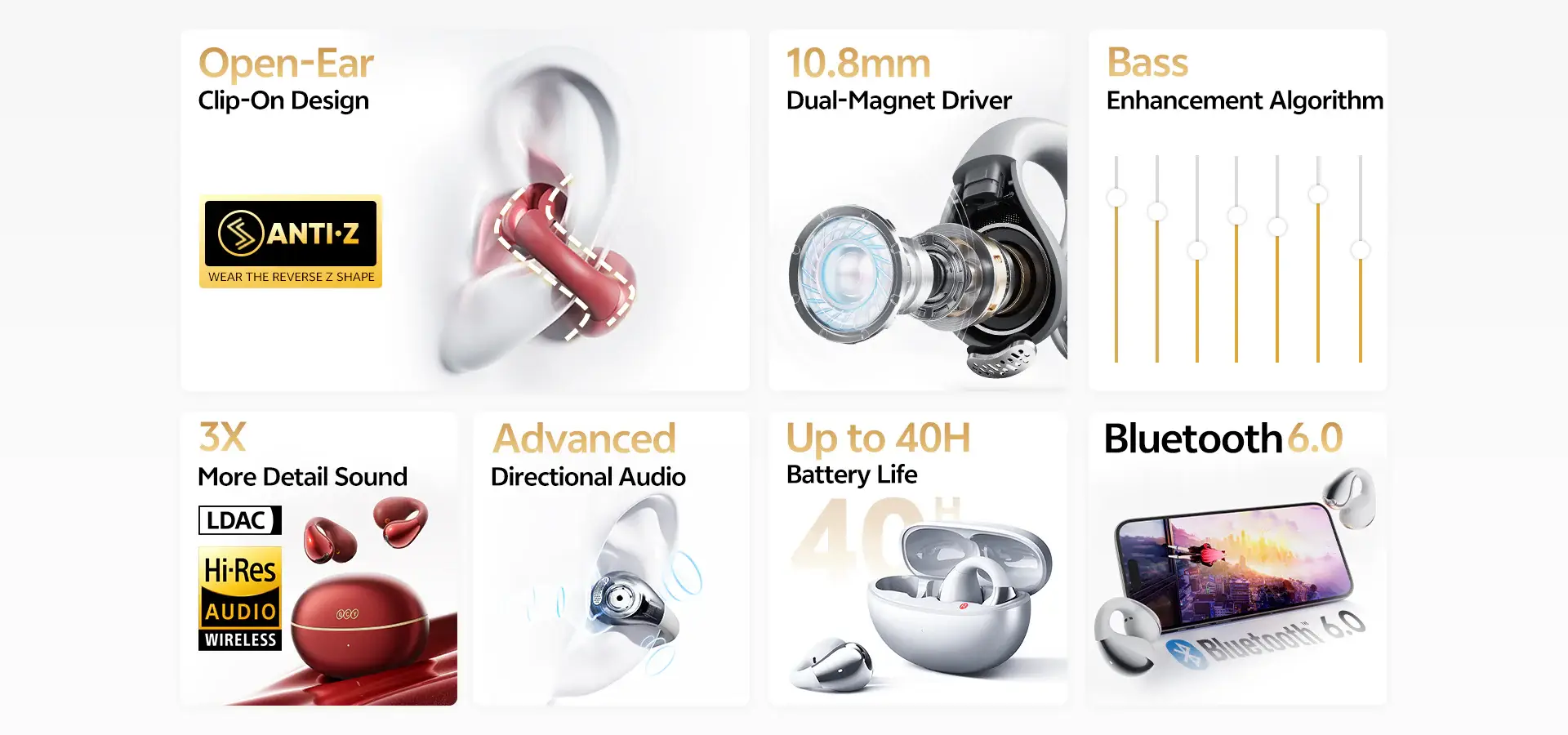 QCY Crossky C30S Open-Ear Headphones