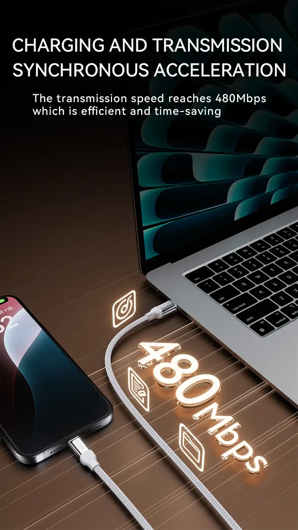 MAXCO MS16CC 1.5m Braided Type-C to Type-C 240W PD Fast Charging & Data Cable