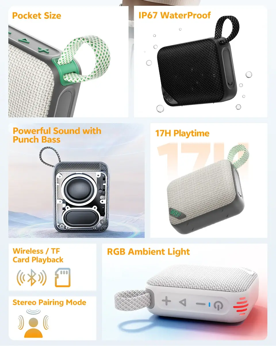 QCY SP2 Portable Bluetooth Wireless Speaker