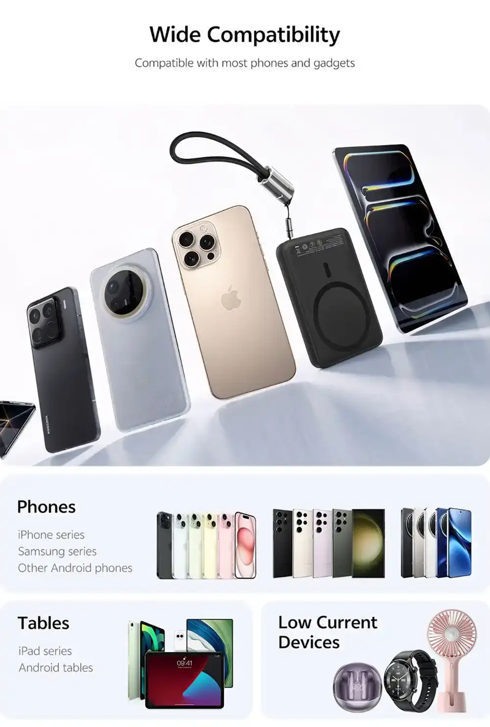 QCY PBW10A Magnetic 22.5W 10,000mAh Wireless Power Bank