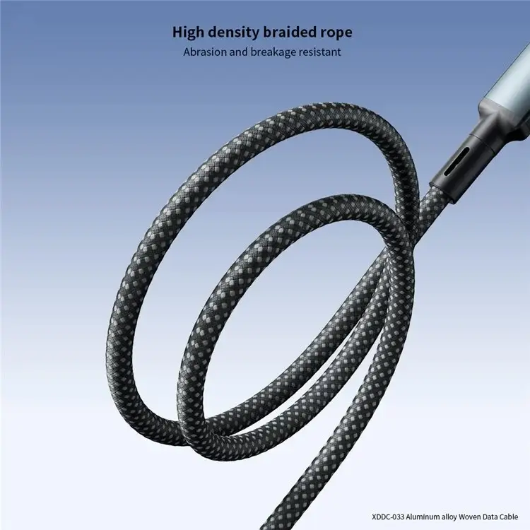 XUNDD XDDC-033 1m 60W USB-C to USB-C Aluminum Alloy Braided Fast Charging Data Cable
