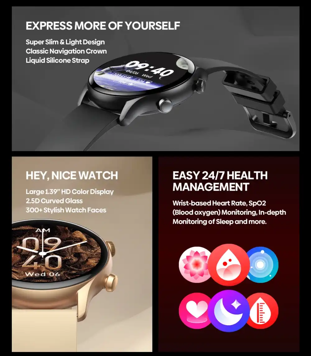 Zeblaze Btalk 3 Plus Bluetooth Calling Smartwatch