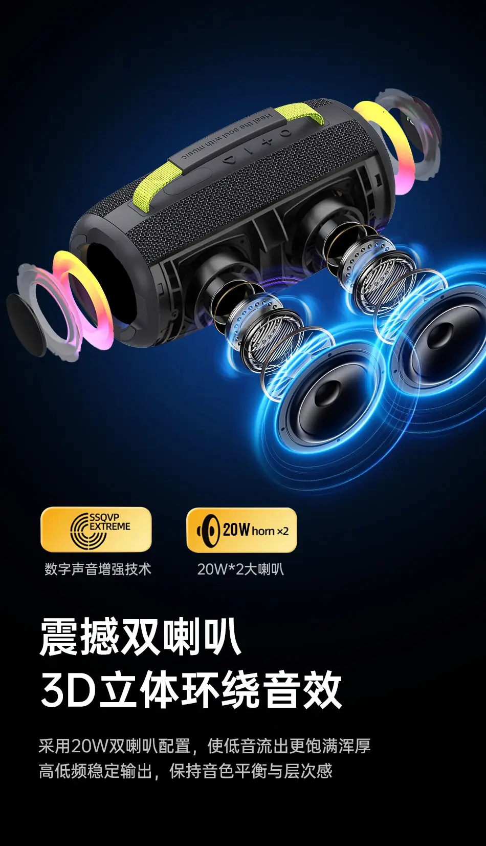 WiWU Thunder H7 Portable Wireless Bluetooth Speaker