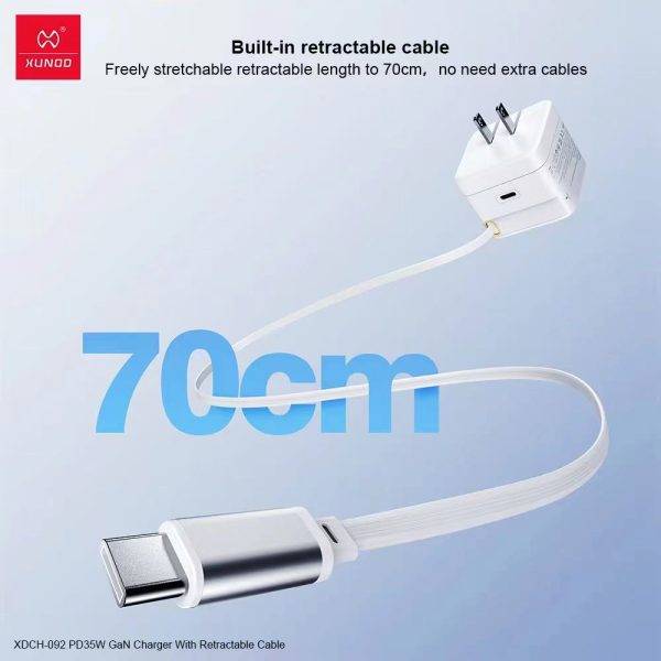XUNDD XDCH-092 35W PD GaN Fast Charger with Retractable Cable