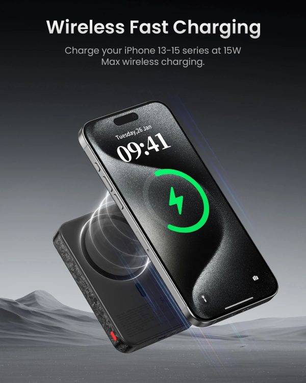 SHARGE Qi2 CarbonMag 10000mAh Magnetic Wireless Power Bank 15W Fast Charging