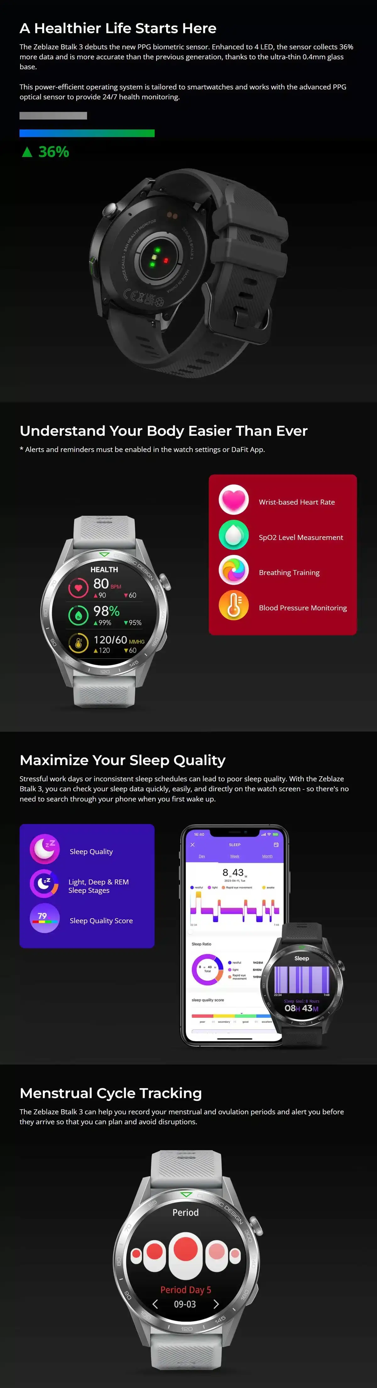 Zeblaze Btalk 3 Bluetooth Calling Smartwatch 