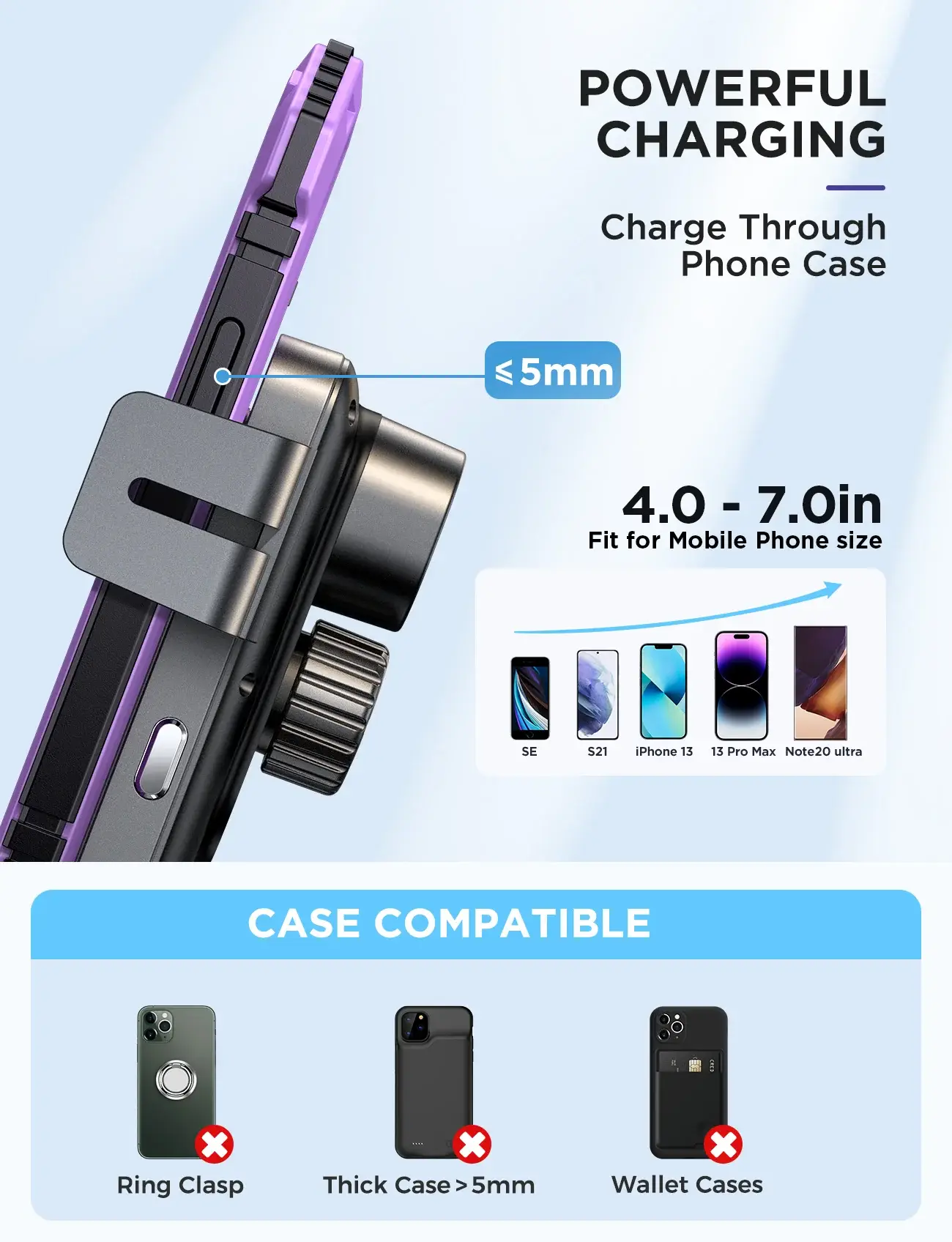 JOYROOM JR-ZS219 Three-Axis Electric 15W Wireless Charging Car Mount Holder