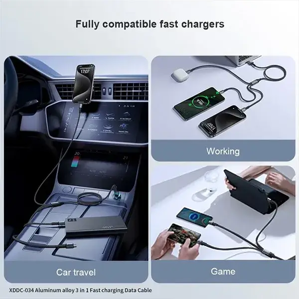 XUNDD XDDC-034 3-in-1 66W Fast Charging Cable