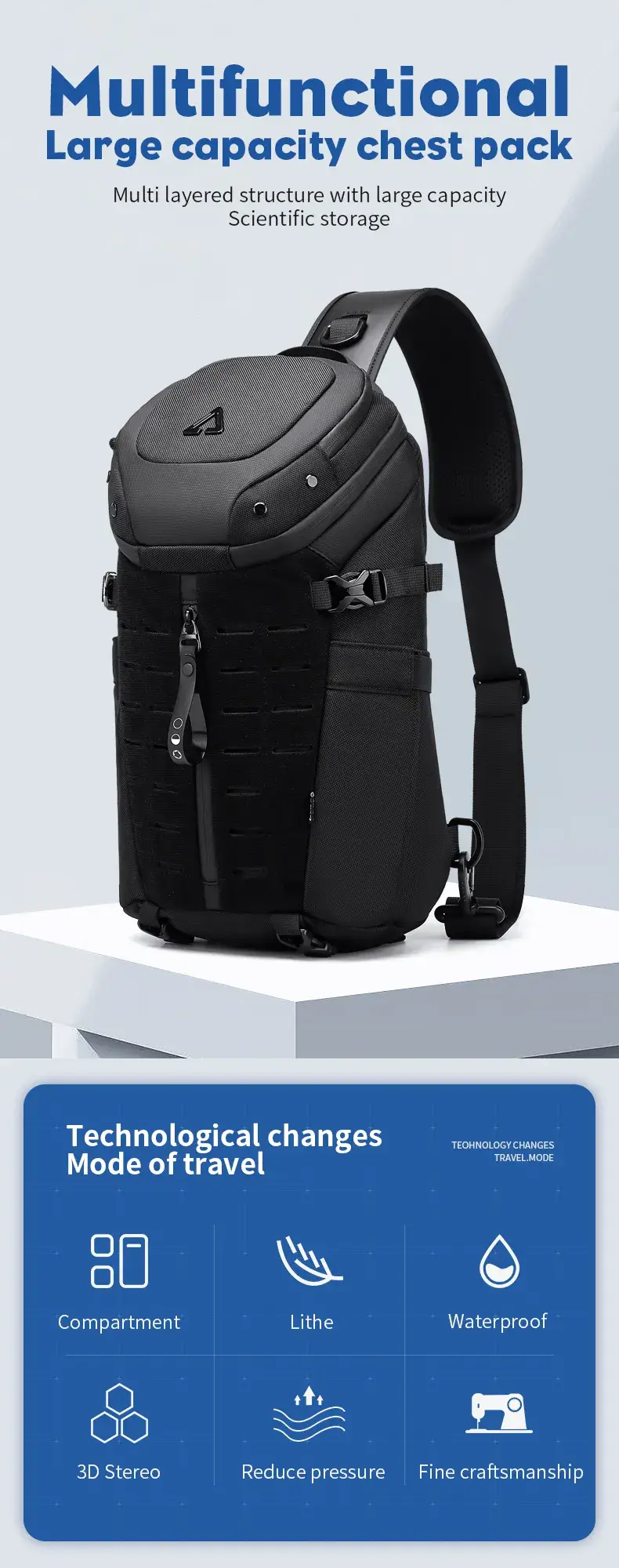 Ozuko 9730 Tactical Crossbody Sling Bag Durable & Multi-Functional