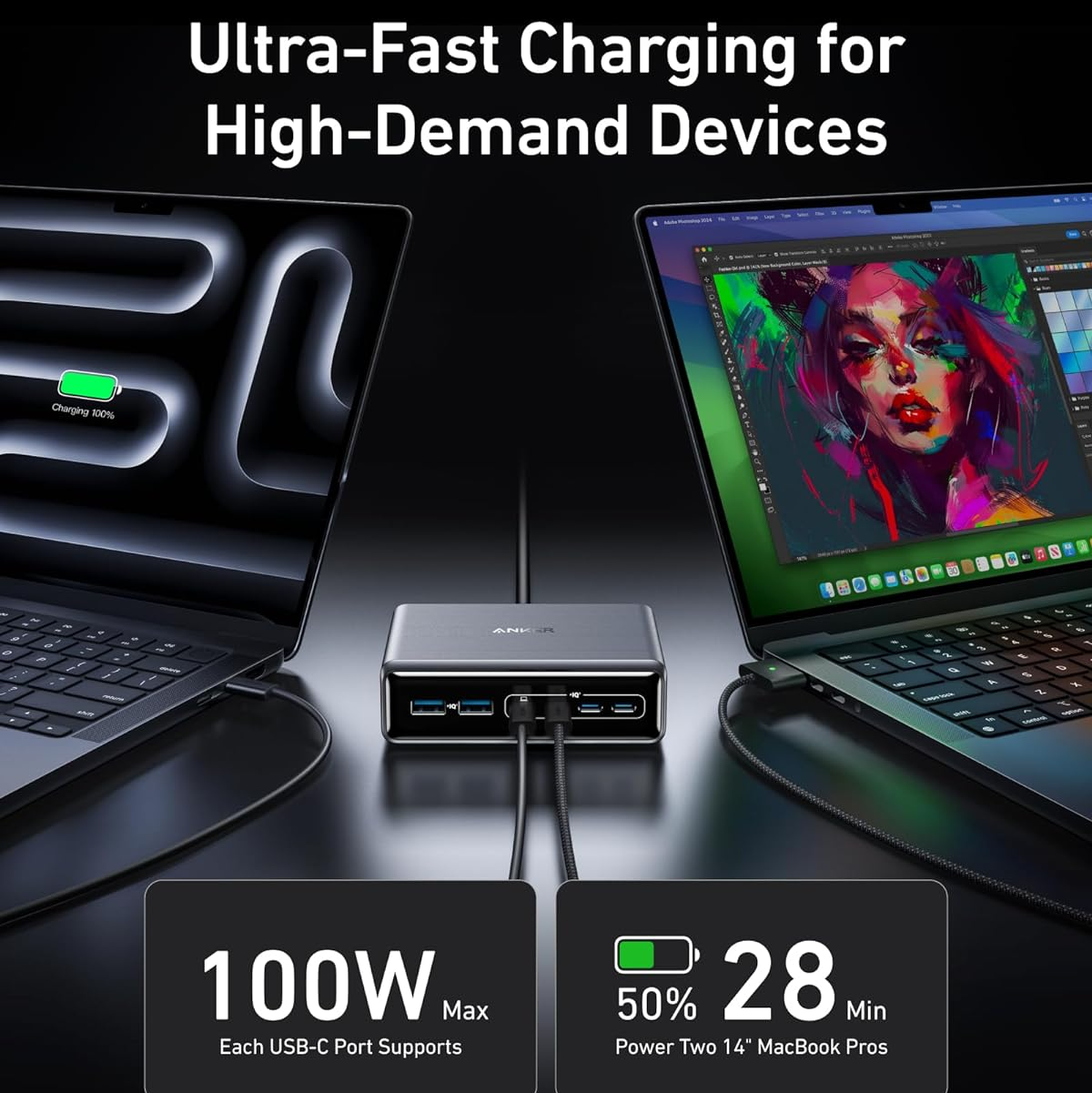 Anker Prime A2683 200W 6-Port GaN USB-C PD Charging Station