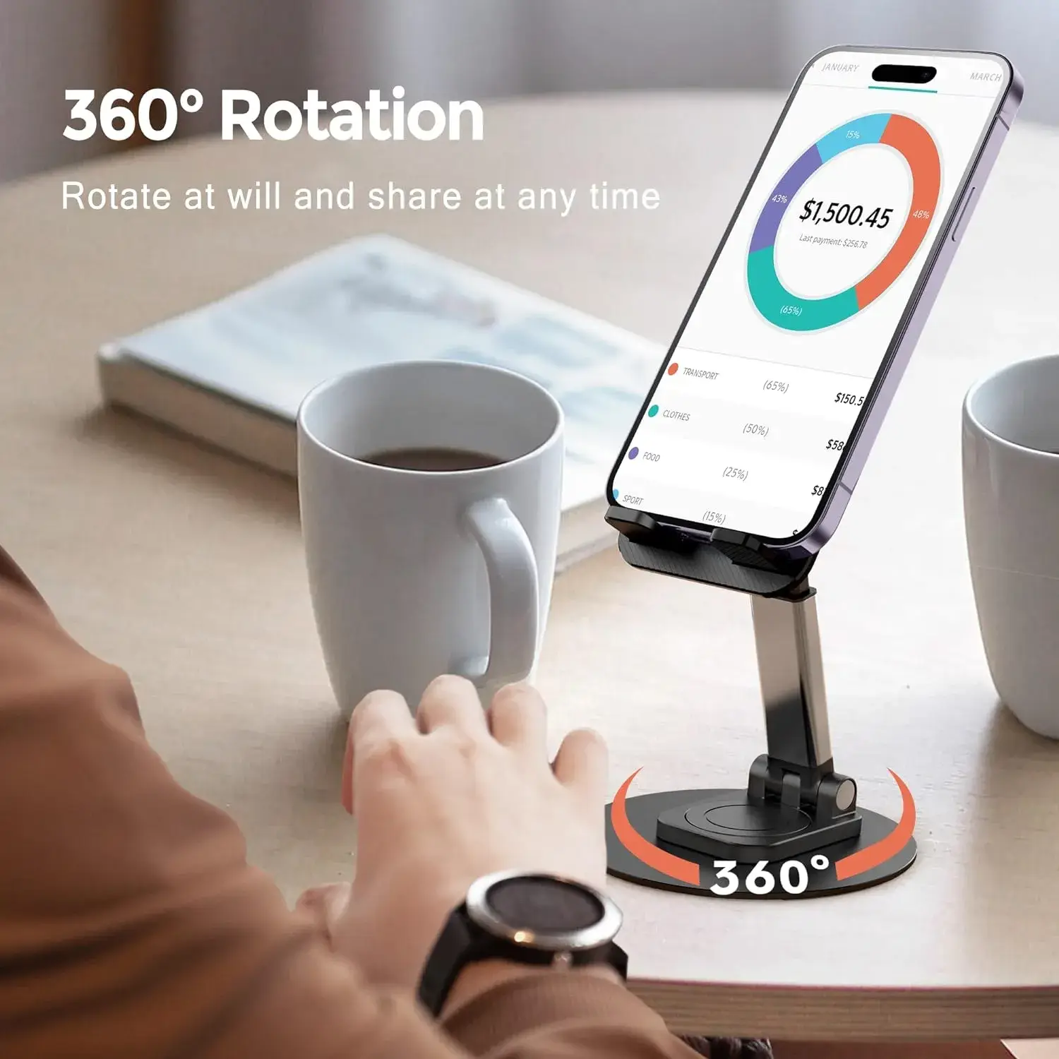 Jmary MK-59 Adjustable Desktop Mobile Phone Holder Stand