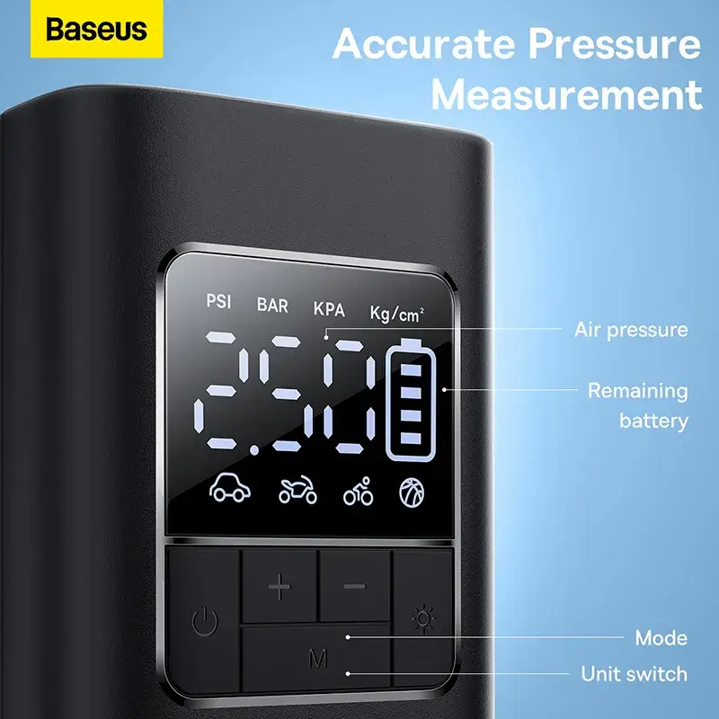 Baseus Super Mini Pro Series 4000mAh Wireless Car Tire Inflator Compact & High-Performance Pumper