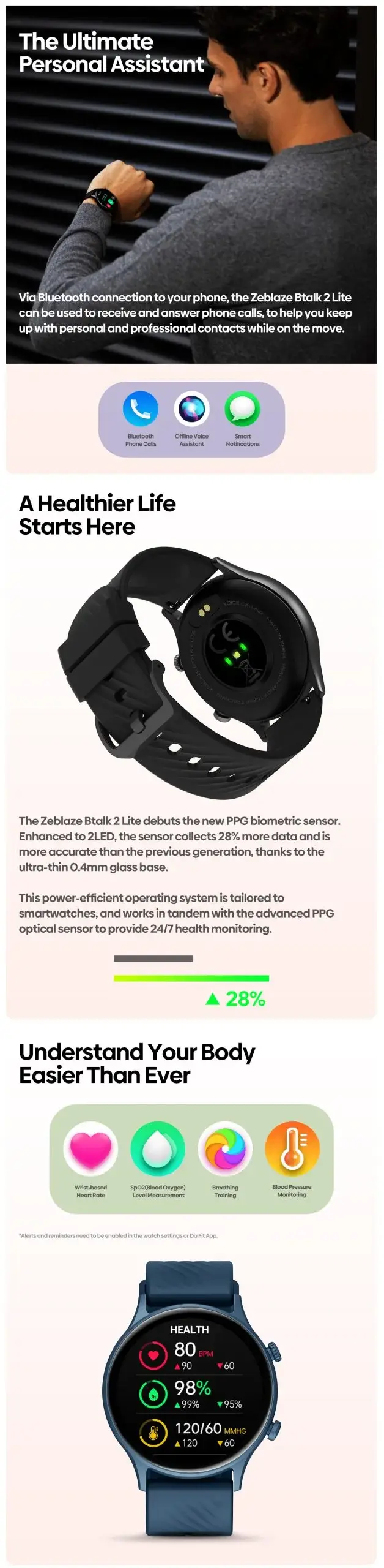 Zeblaze Btalk 2 Lite Bluetooth Calling Smartwatch