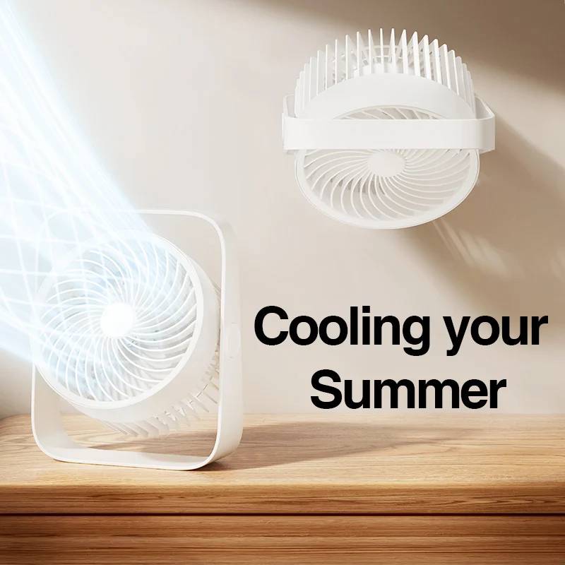 RTAKO D06 Desktop Dual-Layer Circulating Fan with 3600mAh Battery