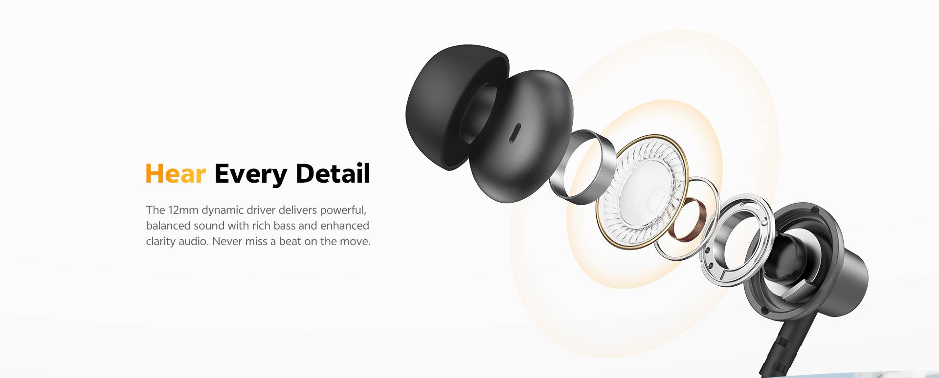QCY TuneArc N1 Wireless Neckband Sports Headphones