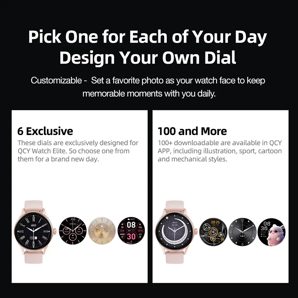 QCY Elite Smartwatch with AMOLED Display and Bluetooth Calling