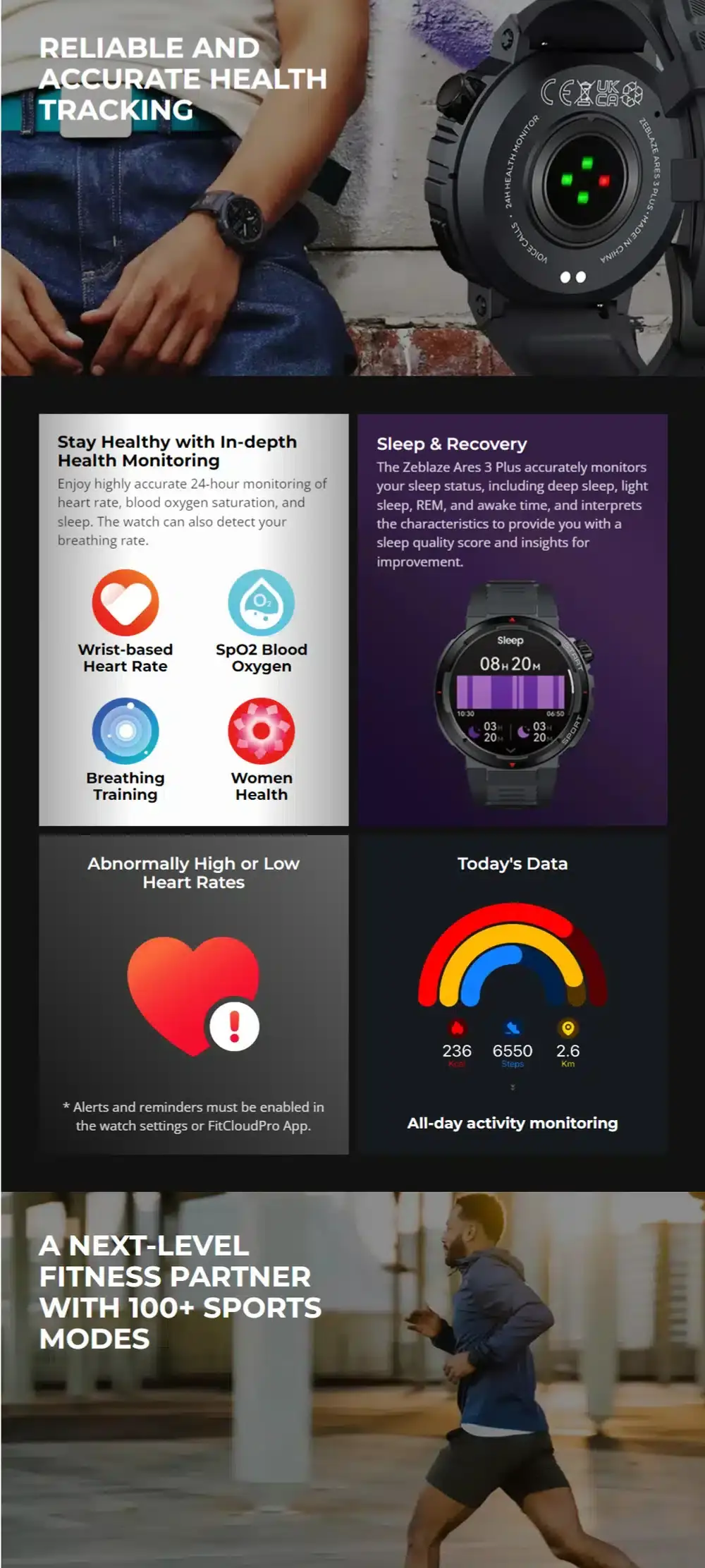 Zeblaze Ares 3 Plus Bluetooth Calling Smartwatch