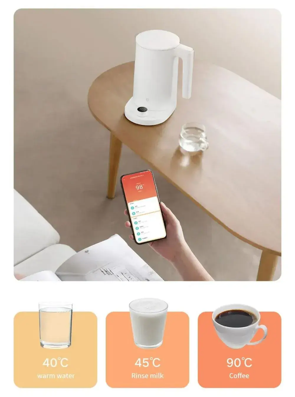 Xiaomi Mijia Thermostatic Electric Kettle 2 Pro 1.7L with App Control & LED Display