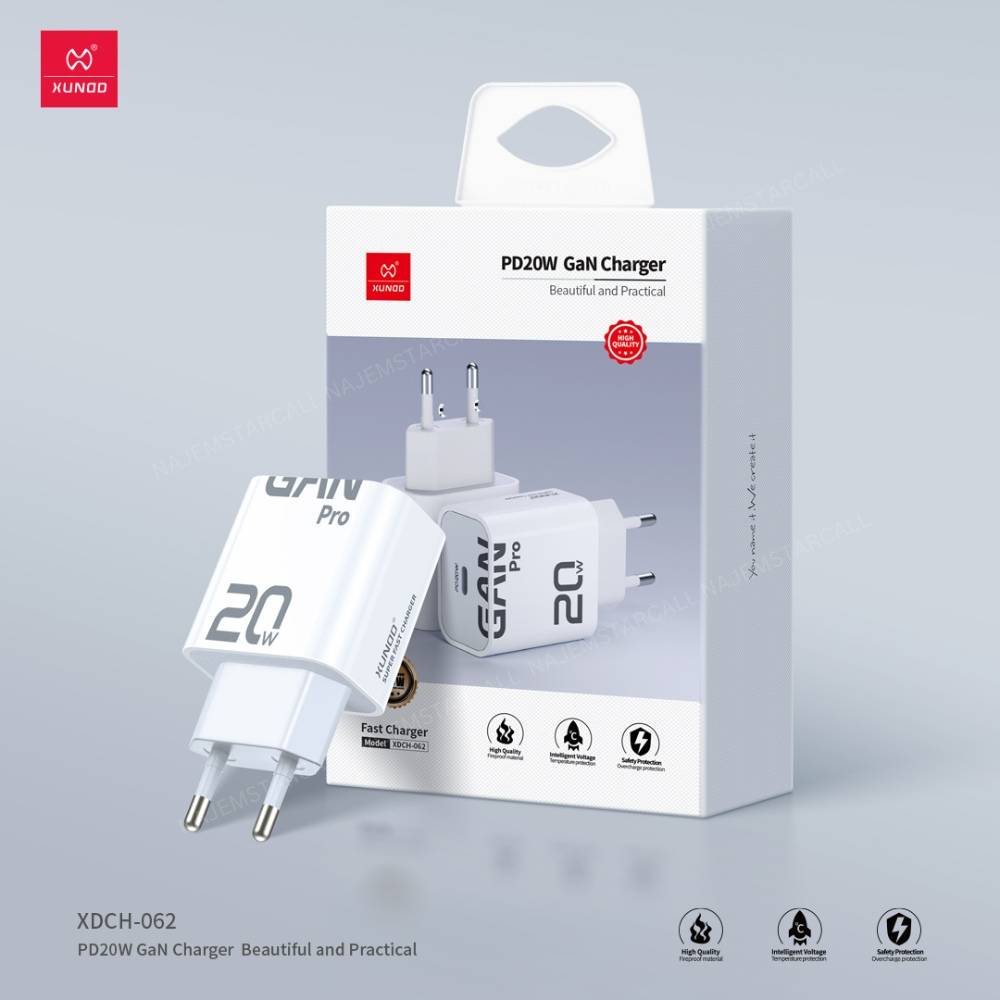 XUNDD XDCH-062 20W GaN Pro Fast Charger with USB-C to USB-C Cable