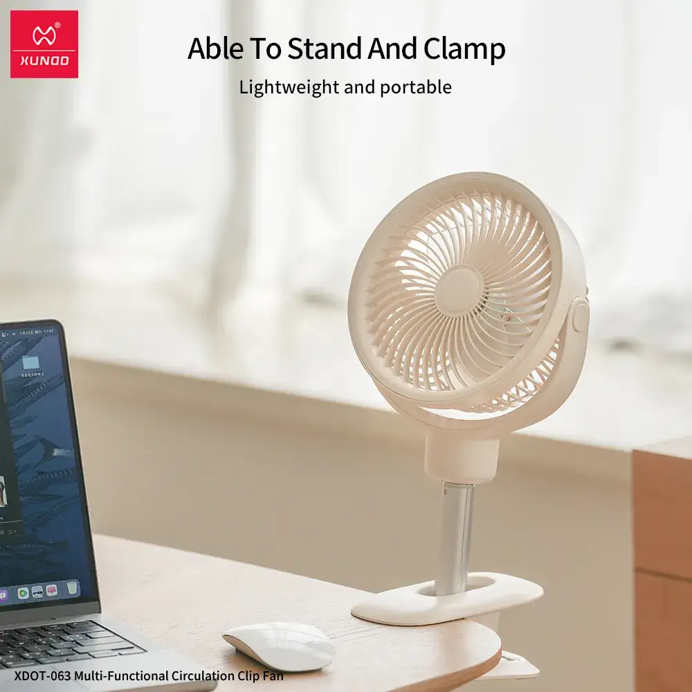 XUNDD XDOT-063 Desktop Clamp Fan with 6000mAh Battery and Circulating Function
