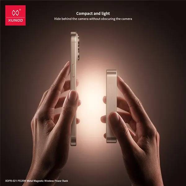 XUNDD XDPB-0021 10,000mAh Slim Magnetic Wireless Power Bank Metal Design