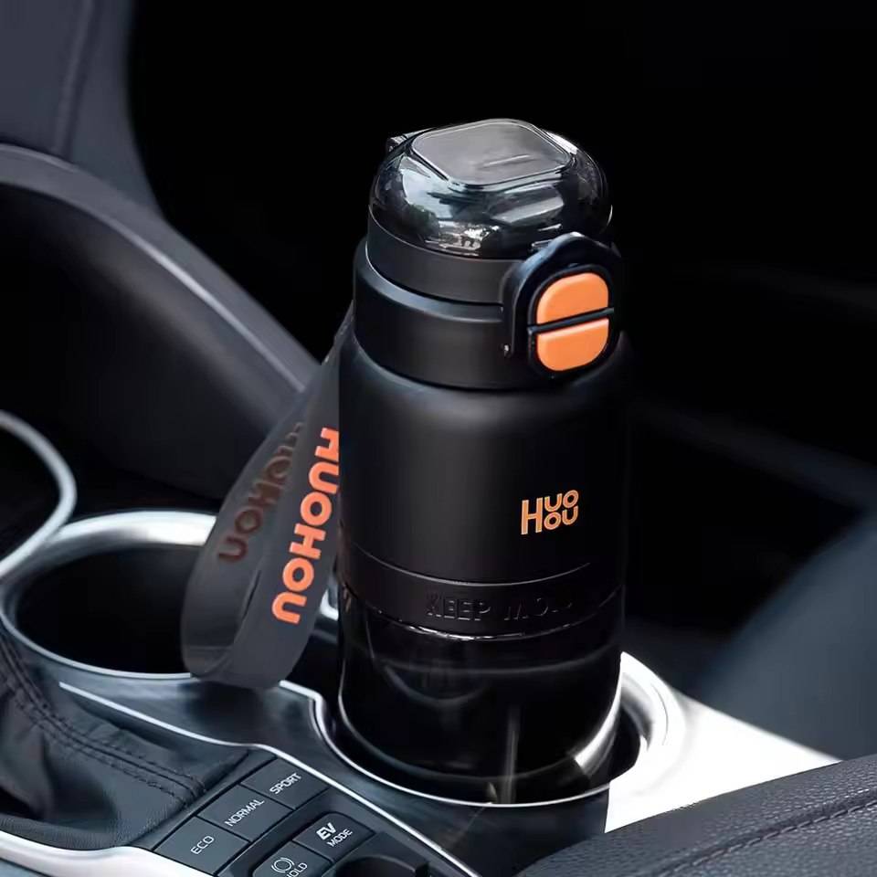 Huohou 750ml Motivational Leak-Proof Reusable Water Bottle for Sports & Fitness