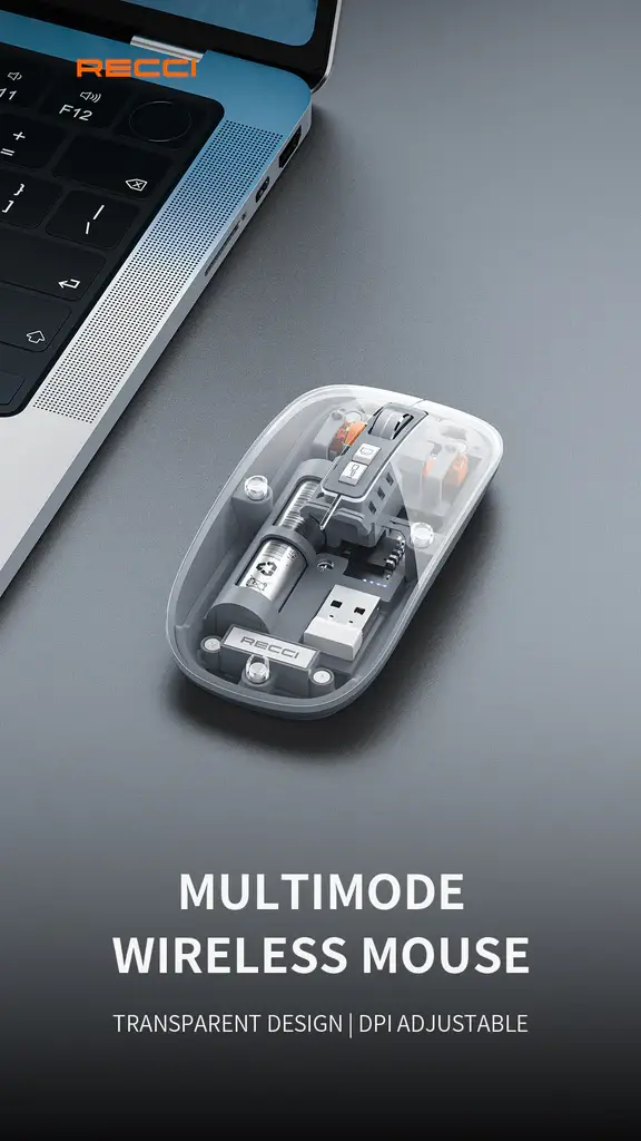 Recci RCS-M01 Space Capsule Transparent Wireless Mouse