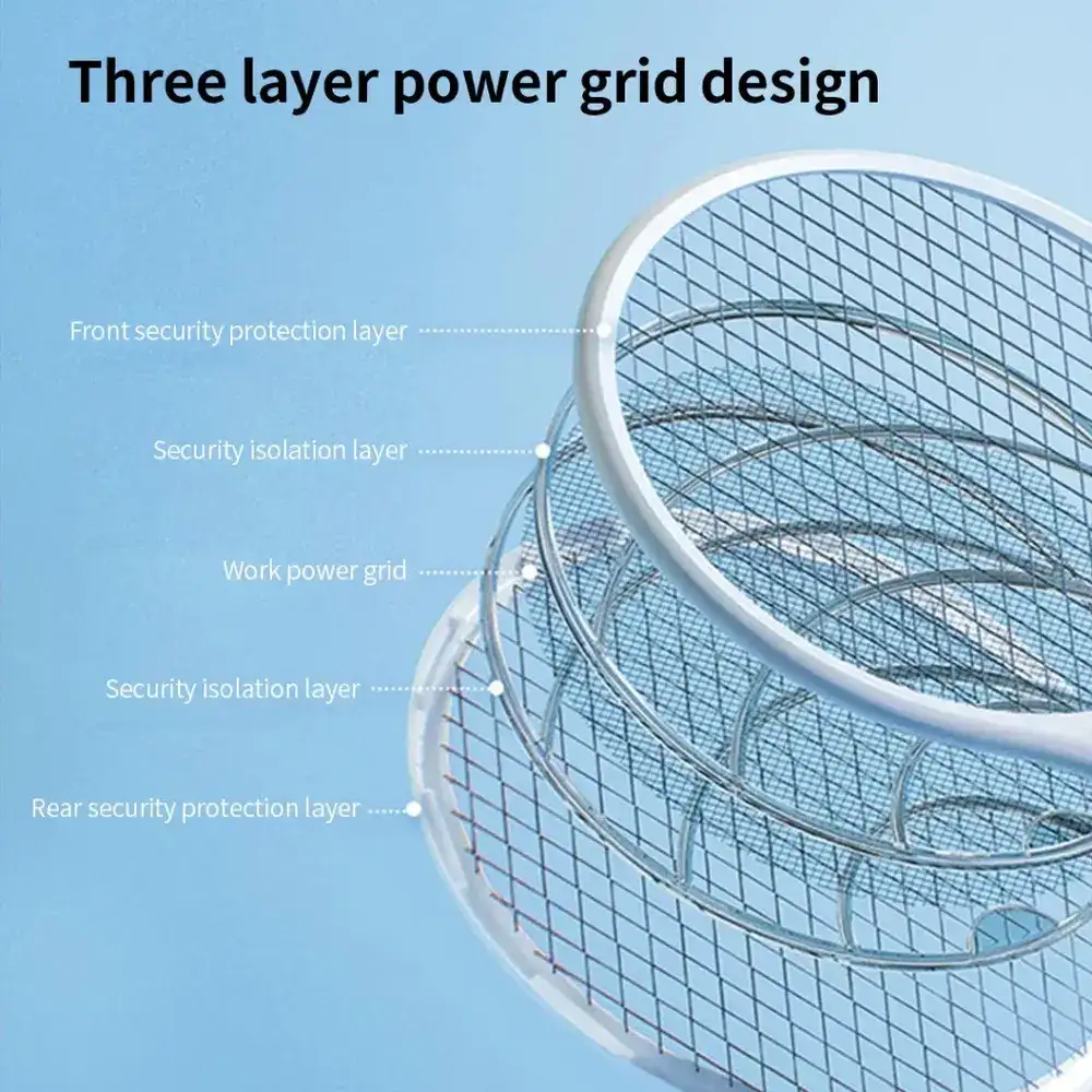 Qualitell E3 3-in-1 Electric Mosquito Swatter UV Trap Rechargeable Digital Display