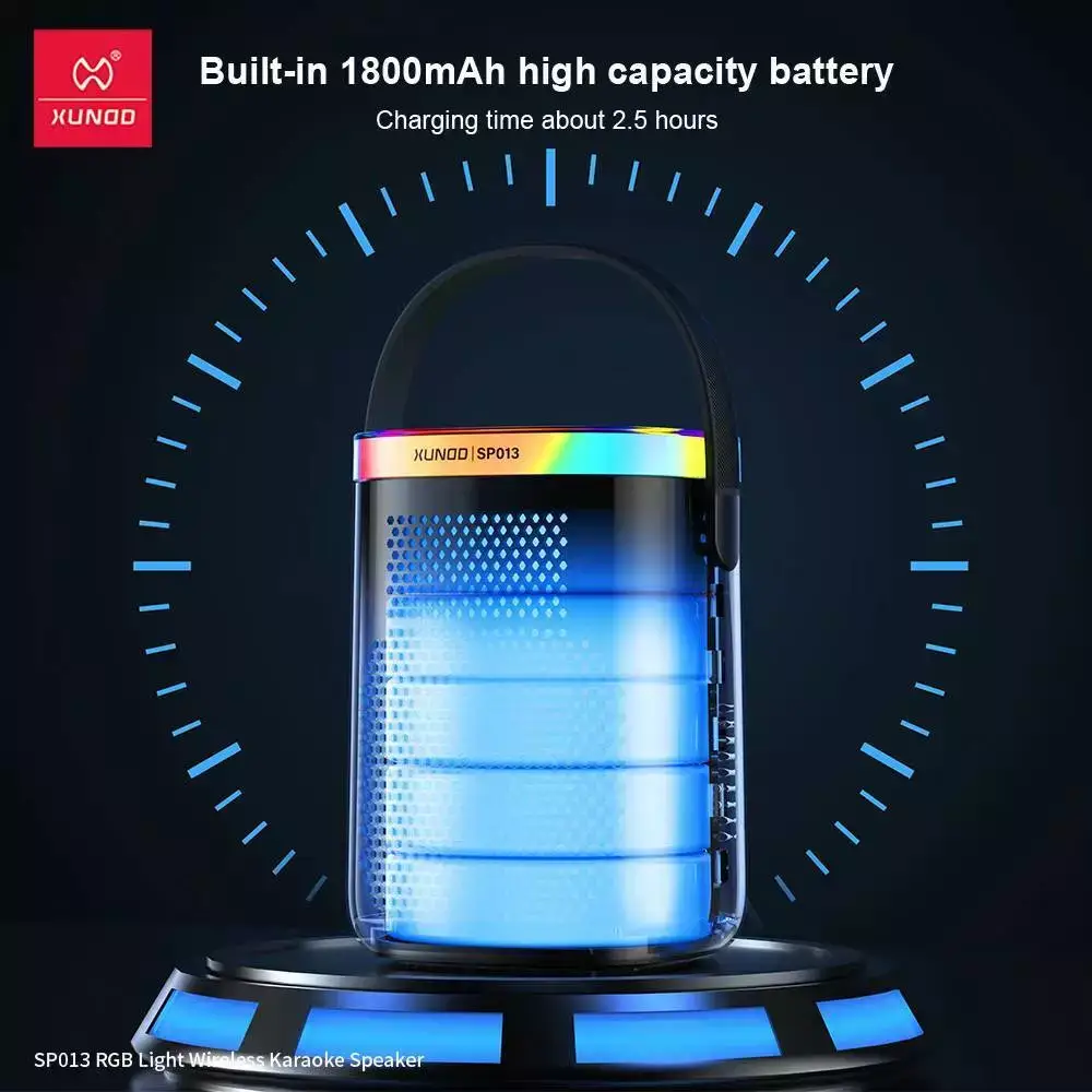 XUNDD SP013 RGB Wireless Karaoke Speaker with Dynamic Lighting