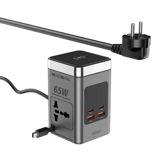 WiWU WI-W040 8-in-1 65W GaN Desktop Power Station