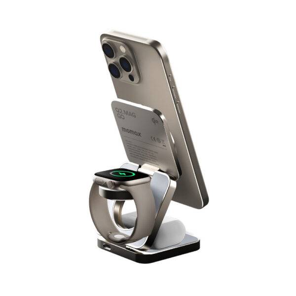 MOMAX Q2.Mag Go Qi2 3-in-1 Magnetic Wireless Charging Stand UD31L