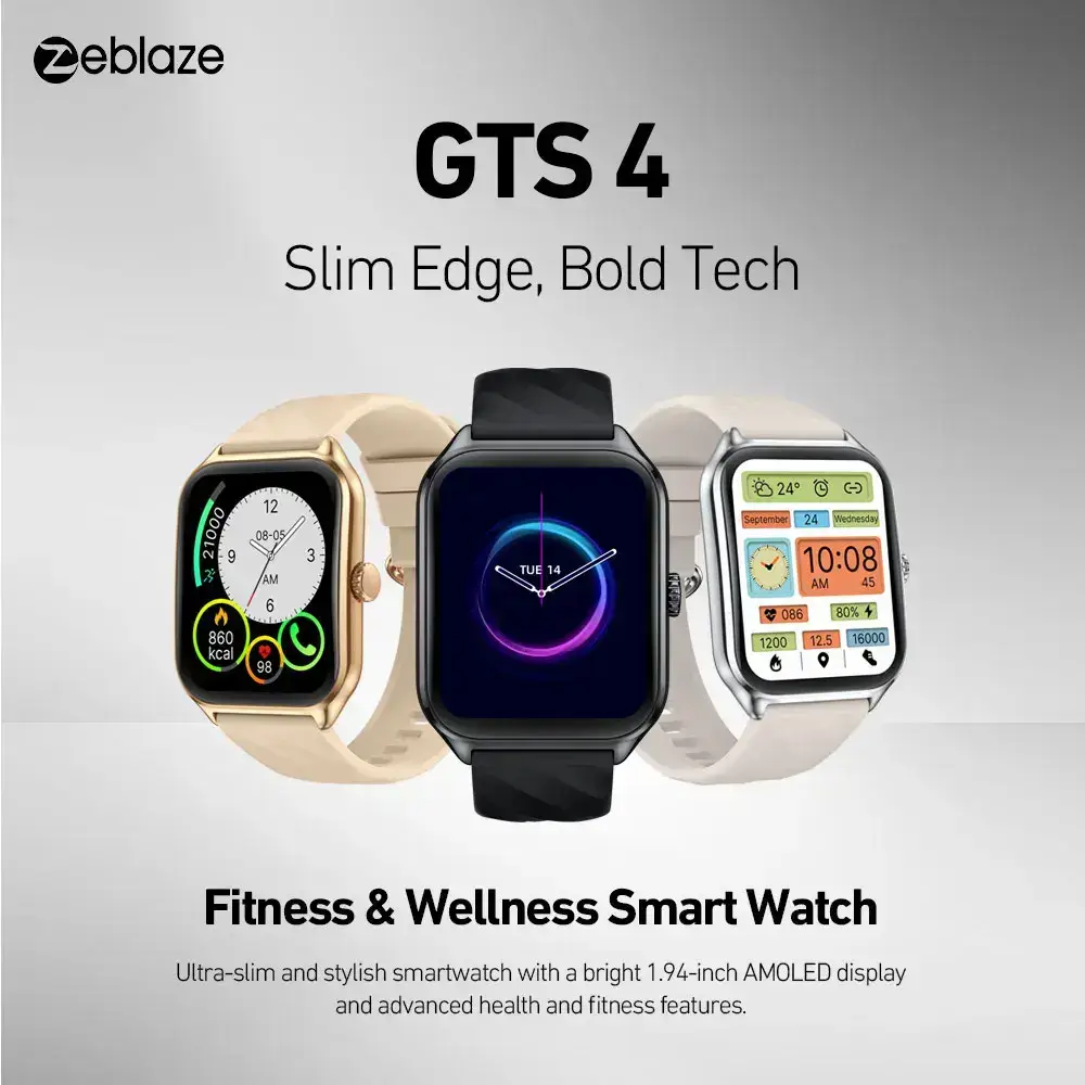 Zeblaze GTS 4 AMOLED Bluetooth Calling Smartwatch & SpO₂ Monitoring
