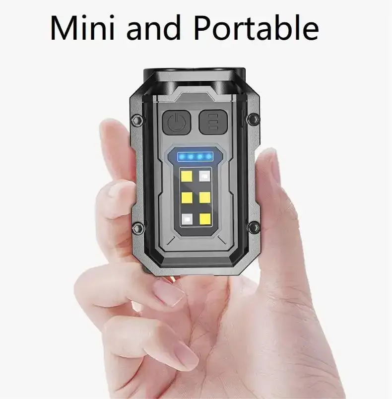 Smiling Shark TIP0019 COB Portable Magnetic KeyChain Light  Waterproof Rechargeable Work Lamp