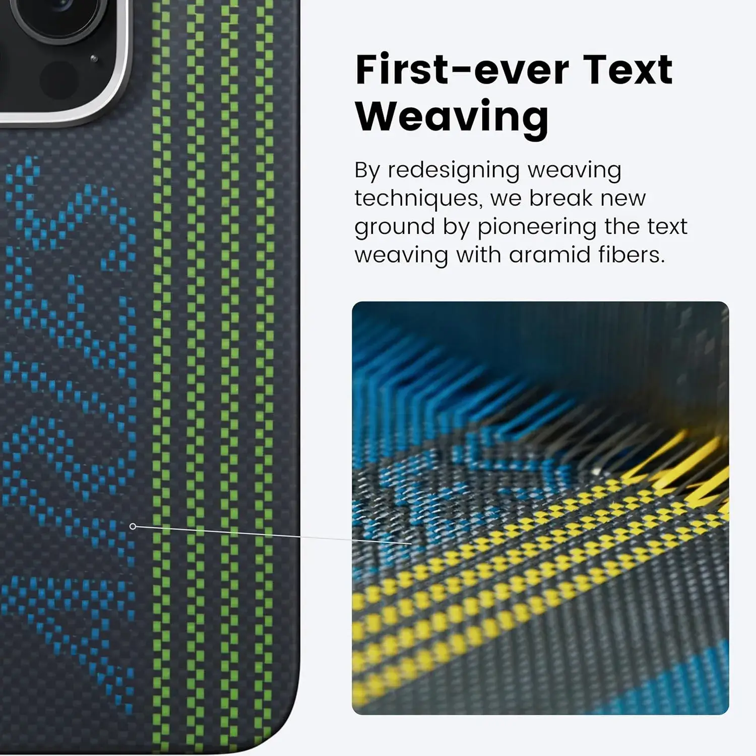 Pitaka Aries Tactile Woven Case for iPhone 16 Pro Max Credit Card