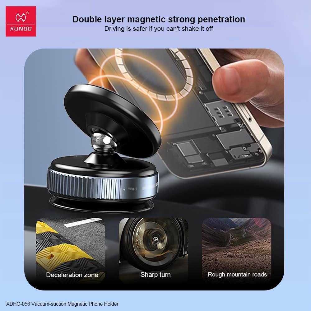 XUNDD XDHO-056 Vacuum Suction Magnetic Phone Holder Secure & Adjustable Mount