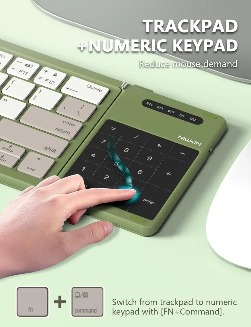 Nillkin NKF01 Cube Pocket Foldable Bluetooth Keyboard with Built-in Touchpad