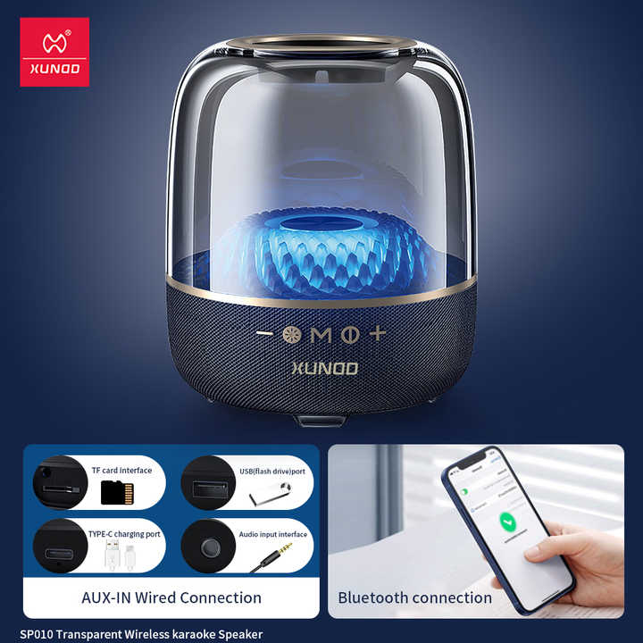 XUNDD SP010 Transparent Wireless Karaoke Speaker High-Fidelity Portable Sound System