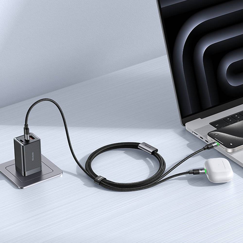 Mcdodo CA-6740 2-in-1 Type-C to Dual Type-C Cable 100W Fast Charging, 1.5m