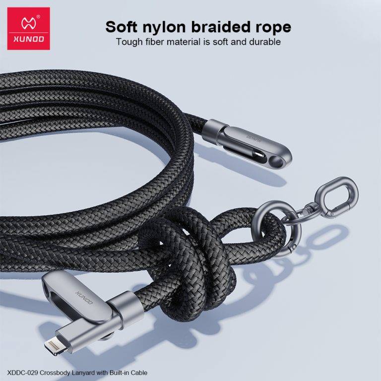 XUNDD XDDC-029 240W Type-C to Type-C Cable with Built-in Crossbody Lanyard