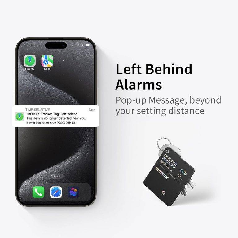 Momax PinCard Pro Mini Rechargeable Bluetooth Find My Tracker