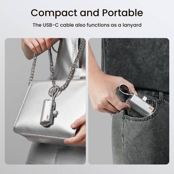 SHARGE Flow Mini 5000mAh Power Bank with Built-in Cable (Lightning & Type-C) SHARGE Flow Mini 5000mAh Power Bank with Built-in Cable (Lightning & Type-C)