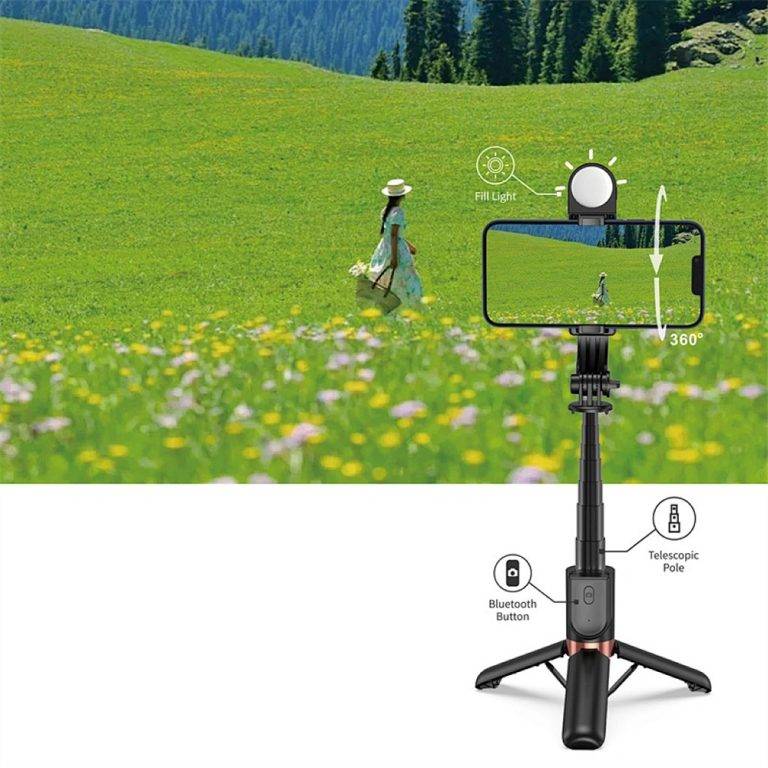 WIWU WI-SE011 Mini Selfie Stick with Built-in Light for Enhanced Photography