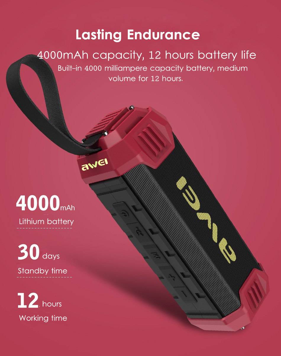 Awei Y280 IPX4 Waterproof Outdoor Bluetooth Speaker
