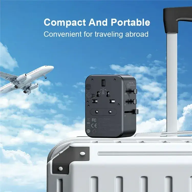 XUNDD XDCH-072 65W 5 Port USB Universal Travel Adapter - Black