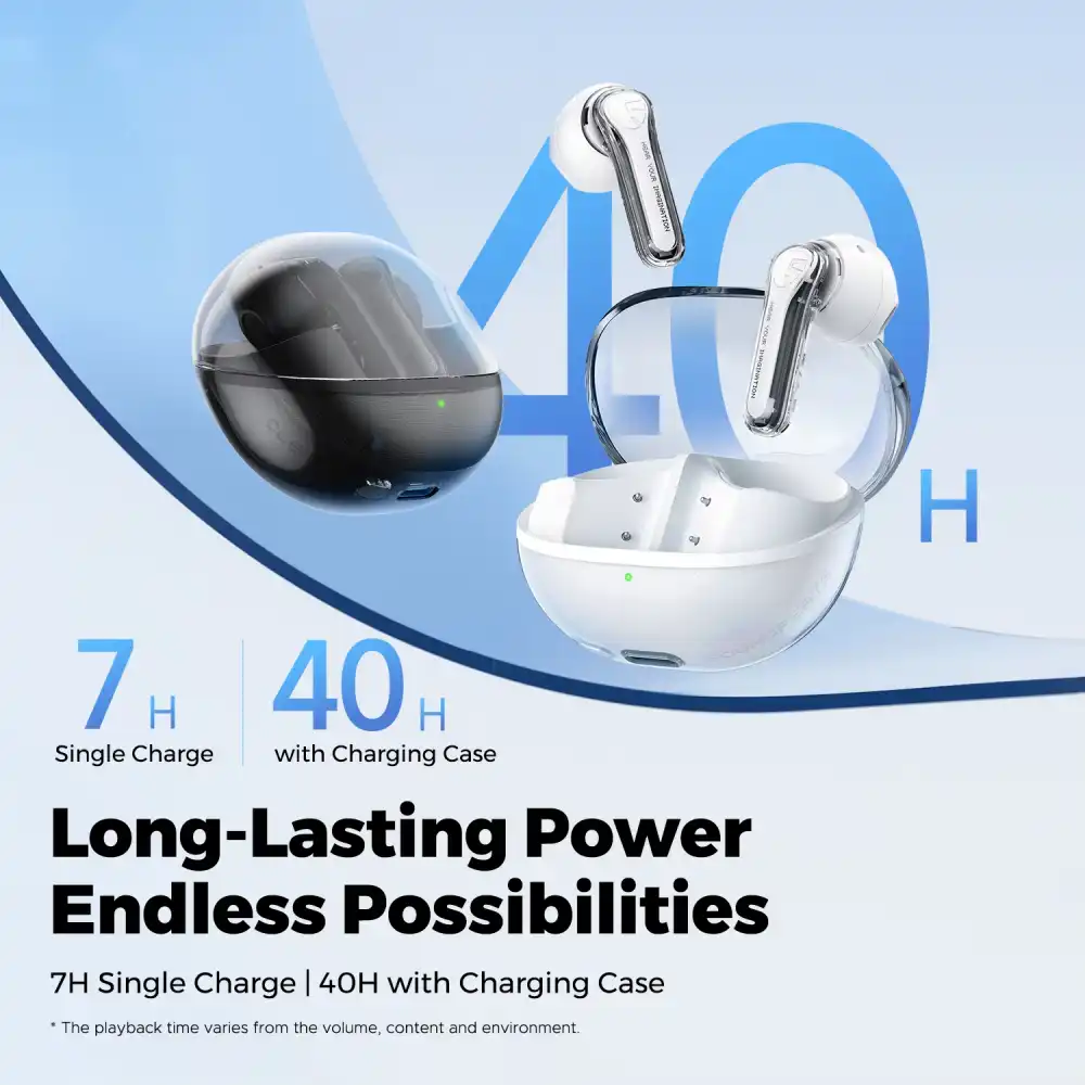 SoundPEATS Clear-Pods Wireless Bluetooth Earbuds